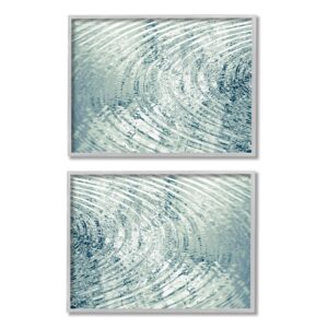 stupell industries symmetrical ripples in water blue light reflection, designed by maggie olsen gray framed wall art, 2pc, each 16 x 20, off- white