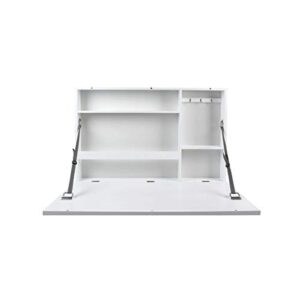 prinz work from home fold down wall-mounted white 36' x 24' murphy desk with chalkboard, 36' x 24' x 5'