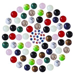 Fishdown 290 Pcs Mixed Stone Beads for Jewelry Making Kit, Crystal Beads Set Chakra Healing Beads, Loose Beading Gemstone Beads Wooden Beads Assortment for Bracelets Necklace Making DIY Kit