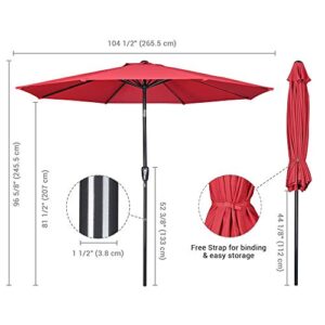 Yescom 9Ft UV50+ Aluminum Outdoor Table Patio Umbrella with Crank Tilt 3000PA Sunshade Deck Yard Garden Pool Balcony