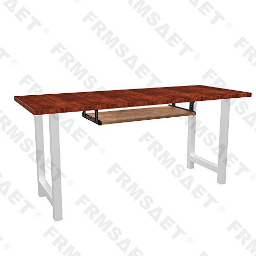 FRMSAET Furniture Accessories Office Product Suits Hardware 20/24/30 inches Keyboard Drawer Tray Wood Holder Under Desk Adjustable Height Platform. (24 inches, Brown)