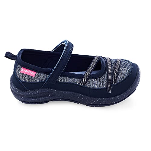 OshKosh B'Gosh Girls Fawn EverPlay Mary Jane Flat, Navy, 4 Toddler