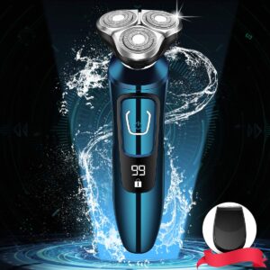 Vifycim Electric Shavers for Men, Mens Electric Razor, Dry Wet Waterproof Man Rotary Facial Shaver Face Shaver Cordless Travel USB Rechargeable with Beard Trimmer Led Display for Husband Shaving