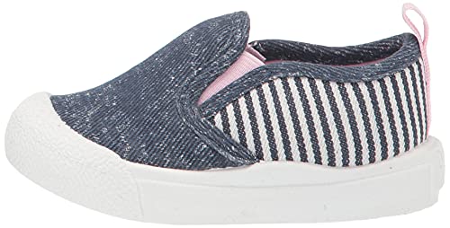 OshKosh B'Gosh Girls Ezma Slip-On Shoe, Navy/White, 10 Toddler