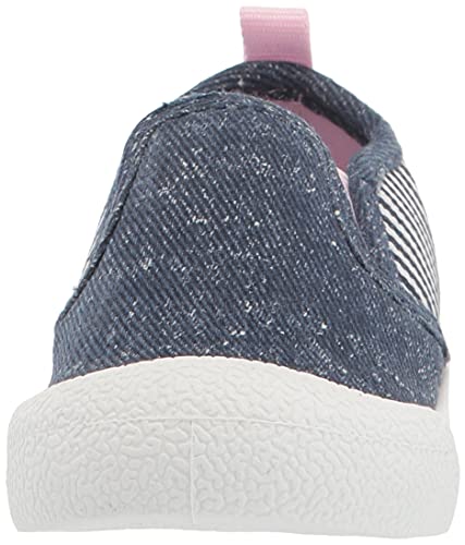 OshKosh B'Gosh Girls Ezma Slip-On Shoe, Navy/White, 10 Toddler