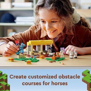 LEGO Minecraft The Horse Stable 21171 Building Kit; Fun Minecraft Farm Toy for Kids, Featuring a Skeleton Horseman; New 2021 (241 Pieces)