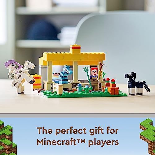 LEGO Minecraft The Horse Stable 21171 Building Kit; Fun Minecraft Farm Toy for Kids, Featuring a Skeleton Horseman; New 2021 (241 Pieces)