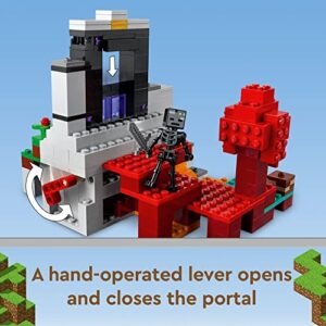 LEGO Minecraft The Ruined Portal Building Toy 21172 with Steve and Wither Skeleton Figures, Gift Idea for 8 Plus Year Old Kids, Boys & Girls