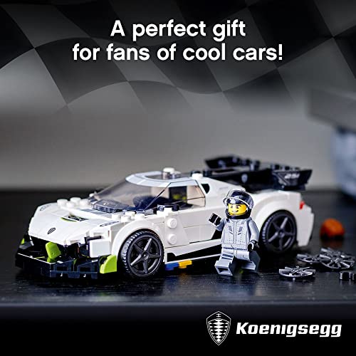 LEGO Speed Champions Koenigsegg Jesko 76900 Racing Sports Car Toy with Driver Minifigure, Racer Model Set for Kids