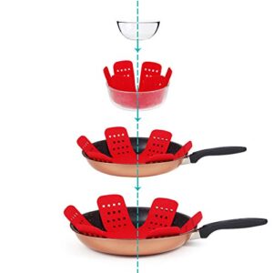 BYKITCHEN Pan Pot Protectors, Larger & Thicker Pan Protector with Stars, Set of 12 and 3 Different Sizes, Red Pot Divider Pads for Protecting and Separating Your Cookware