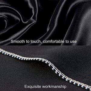 BEDSUM 2 Pack King Silk Satin Pillowcases for Hair and Skin, Silky Soft and Luxurious Bedding Pillow Cases with Envelope Closure, 20x36 Inches, Black