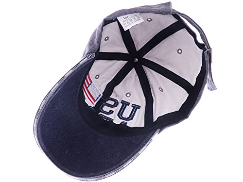 Anna-Kaci USA American Flag Hat for Men and Women US Army Letter Embroidered Color Block Washed Cotton Baseball Cap, Grey