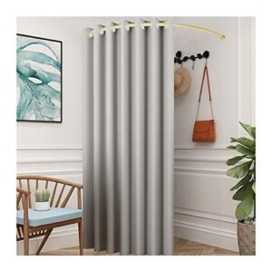 yjfeng-broom, yjfeng clothing store changing room, women's clothing store dressing fitting tent room, c-shaped curtain rod, for shopping malls, offices, with hook up (light gray,80x80cm)