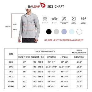 BALEAF Men's Long Sleeve Sun Shirts Hiking Fishing SPF UPF 50+ UV Protection Jackets Lightweight Quick Dry Cooling Outdoor Zip Up Light Grey 3XL