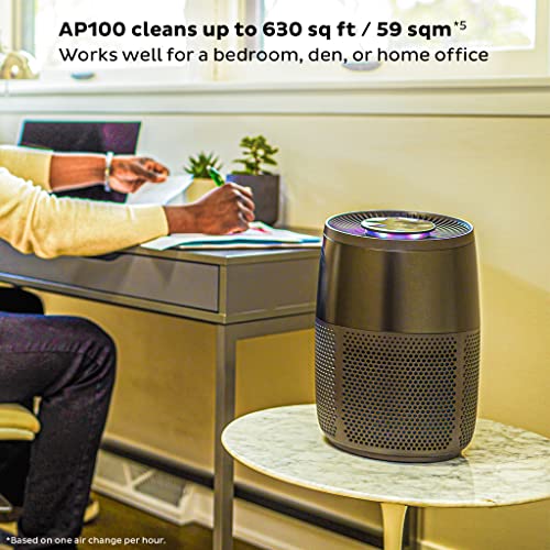 Instant HEPA Quiet Air Purifier, From the Makers of Instant Pot with Plasma Ion Technology for Rooms up to 630ft2, removes 99% of Dust, Smoke, Odors, Pollen & Pet Hair, for Bedrooms, Offices, Charcoal