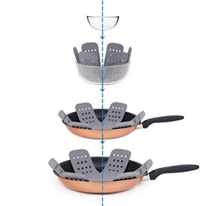 BYKITCHEN Pan Pot Protectors, Larger & Thicker Pan Protector with Stars, Set of 12 and 3 Different Sizes, Gray Pot Separator Pads for Stacking and Protecting Your Cookware