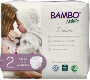 bambo nature premium baby diapers (sizes 0 to 6 available), size 2, 32 count