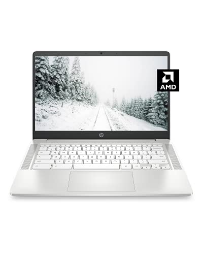 HP Chromebook 14a Laptop, AMD 3015Ce Processor, 4 GB RAM, 32 GB eMMC Storage, 14-inch FHD IPS Display, Google Chrome OS, Anti-glare Screen, Long-Battery Life (14a-nd0080nr, 2021, Ceramic White)