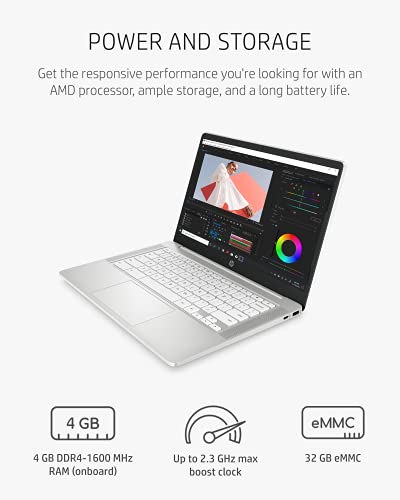 HP Chromebook 14a Laptop, AMD 3015Ce Processor, 4 GB RAM, 32 GB eMMC Storage, 14-inch FHD IPS Display, Google Chrome OS, Anti-glare Screen, Long-Battery Life (14a-nd0080nr, 2021, Ceramic White)