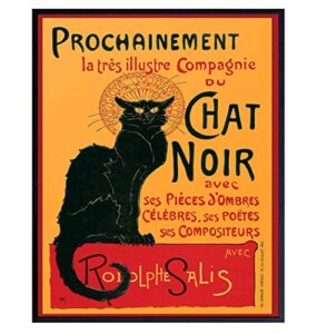 le chat noir - the black cat - 8x10 vintage french poster print - steinlen cats - cat wall art - cat room decor - cat lover gifts for women - living room decor