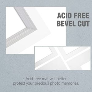 Golden State Art, Pack of 5 Acid Free Bevel Cut 4-Ply Thickness White Core Picture Mats for Photos (White, 11x14 for 8.5x11 Photo)