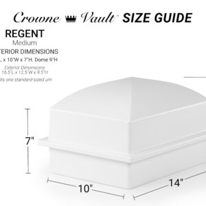 Crowne Vault Custom Engraved Urn Vault for Underground Burial | Fortified Container to Hold Adult Human Ashes and Cremation Urns for Cemetery and Ground Burials | Made in The USA (White, Regent)