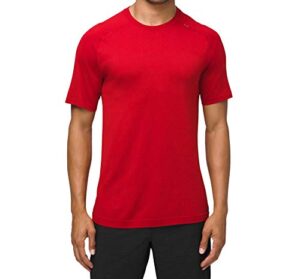 lululemon athletica lululemon mens metal vent tech short sleeve shirt (dark red, m) medium