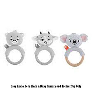 Fisher-Price Knit Animal Teether - Gray Koala Bear That's a Baby Sensory and Teether Toy