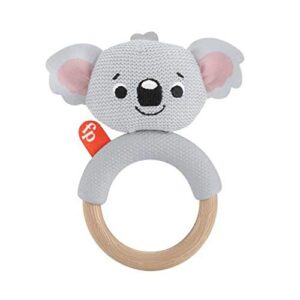 fisher-price knit animal teether - gray koala bear that's a baby sensory and teether toy