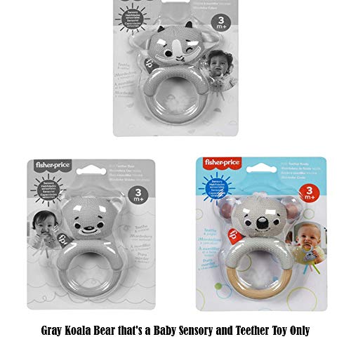 Fisher-Price Knit Animal Teether - Gray Koala Bear That's a Baby Sensory and Teether Toy