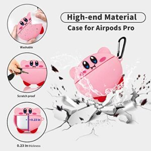 [2 Pack] TOLUOHU Case for Airpods Pro,3D Cute Cartoon Funny Anime Character for Girls Boys Kids Teens Women,Shockproof Soft Silicone Case with Keychain(New Star Kabi+Mushroom)