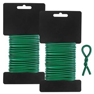 tenn well 3.5mm garden wire, 52 feet soft plant ties for climbing plants, plant training wire for tomato, climbing roses, vines and cucumbers (2pcs x 26 feet, green)
