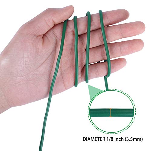 Tenn Well 3.5mm Garden Wire, 52 Feet Soft Plant Ties for Climbing Plants, Plant Training Wire for Tomato, Climbing Roses, Vines and Cucumbers (2PCS X 26 Feet, Green)