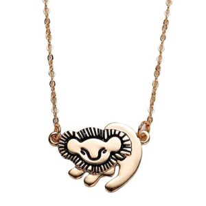 hanreshe lion king necklace pendant trendy jewelry initial gold chain gift women custom name necklace women gift (gold)