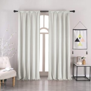 nanbowang bleach white velvet curtains 84 inches long soft curtains rod pocket thermal insulated curtains window treatment for bedroom light filtering curtains set of 2 panels