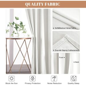 nanbowang Bleach White Velvet Curtains 84 Inches Long Soft Curtains Rod Pocket Thermal Insulated Curtains Window Treatment for Bedroom Light Filtering Curtains Set of 2 Panels