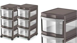 3176 - classic 3 shelf storage organizer plastic drawers, gray (2 pack) – qq16