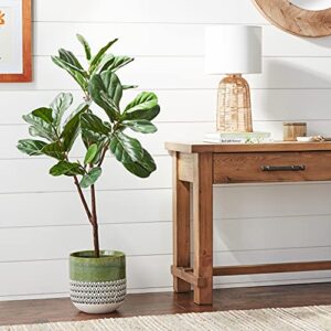 Amazon Brand - Stone & Beam Artificial Fiddle Leaf Fig Tree with Plastic Nursery Pot, 4.3 Feet (51 Inches) / Medium, Indoor