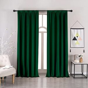 nanbowang green velvet blackout curtains 63 inches long light blocking rod pocket window curtain panels set of 2 heat insulated curtains blackout thermal curtain panels for bedroom 2 panels