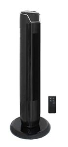 spt sf-1536bka: tower fan with remote and timer in black, weight 7.8 lbs