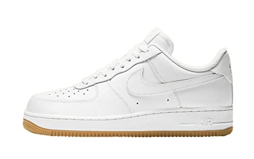 Nike Men's Air Force 1 Low '07 Shoe, White/White-gum Light Brown, 10.5