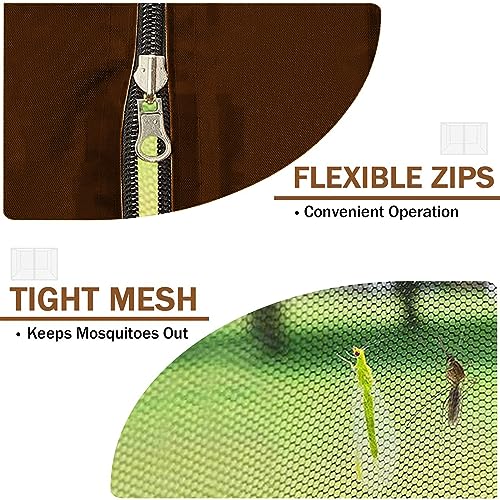 EasyLee Gazebo Universal Replacement Mosquito Netting 10x12, 4-Panel Screen Walls for Outdoor Patio with Zipper, Mosquito Net for Tent Only (Brown)