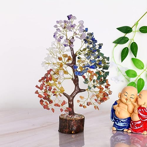 YATSKIA Seven Chakra Tree of Life - Crystal Tree for Positive Energy - Tree of Life Decor - Feng Shui Decor - Spiritual Gifts - 7 Chakra Tree, Money Tree - Stone Tree - Home Decor - Crystal Decor