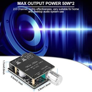 MakerHawk Mini Amplifier Board Bluetooth Amplifier 2.0 2X50W 5V-24V Audio Power Amplifier Module for Store Home Theater Speakers