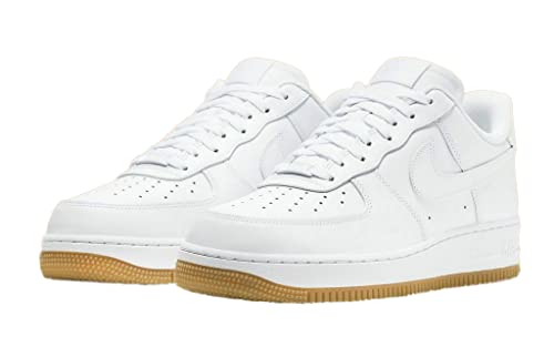 Nike Men's Air Force 1 Low Shoe, White/White-gum Light Brown, 10