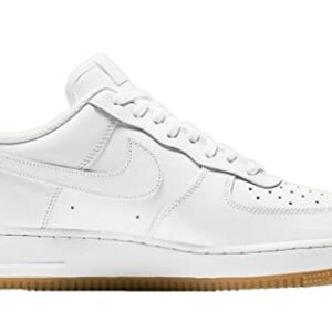 Nike Men's Air Force 1 Low Shoe, White/White-gum Light Brown, 10