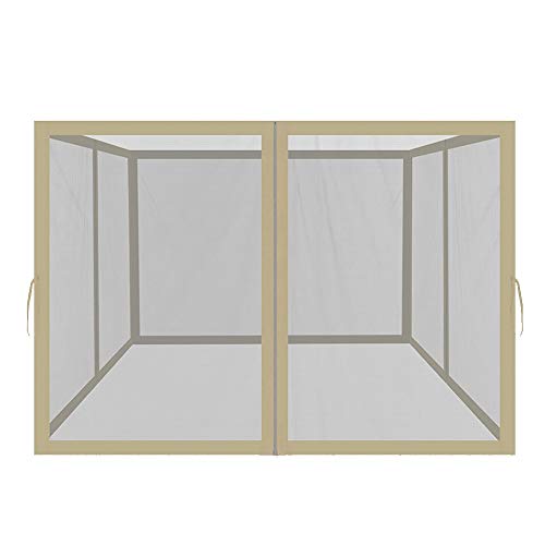 EasyLee Gazebo 10x12 Replacement Mosquito Netting, 4-Panel Screen Walls for Outdoor Patio with Zipper, Universal Mosquito Net for Tent Only (Beige)