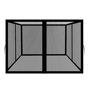 easylee gazebo universal replacement mosquito netting 10x12, 4-panel screen walls for outdoor patio with zipper, mosquito net for tent only (black)