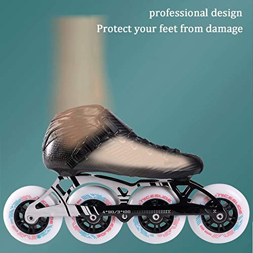 Inline Skates Roller Skates for Adult - Professional Carbon Fiber Speed Skating Shoes Children can Use 4X90MM Wheels Men and Women Speed Skating Roller Shoes