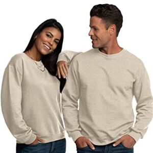 Fruit of the Loom mens Eversoft Fleece Sweatshirts & Hoodies Shirt, Crewneck Sweatshirt - Khaki Heather, Medium US